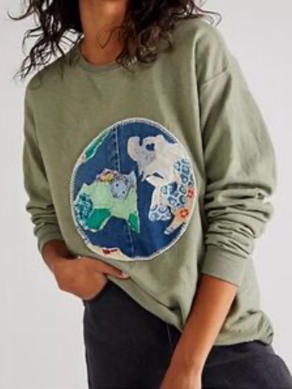NWT Free People x Tricia Fix Earth Day Sweatshirt. Small